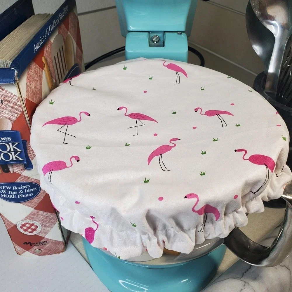 Pink Teal Mandala / Flamingo Reversible KitchenAid Mixer Mixing Bowl Cover Decor